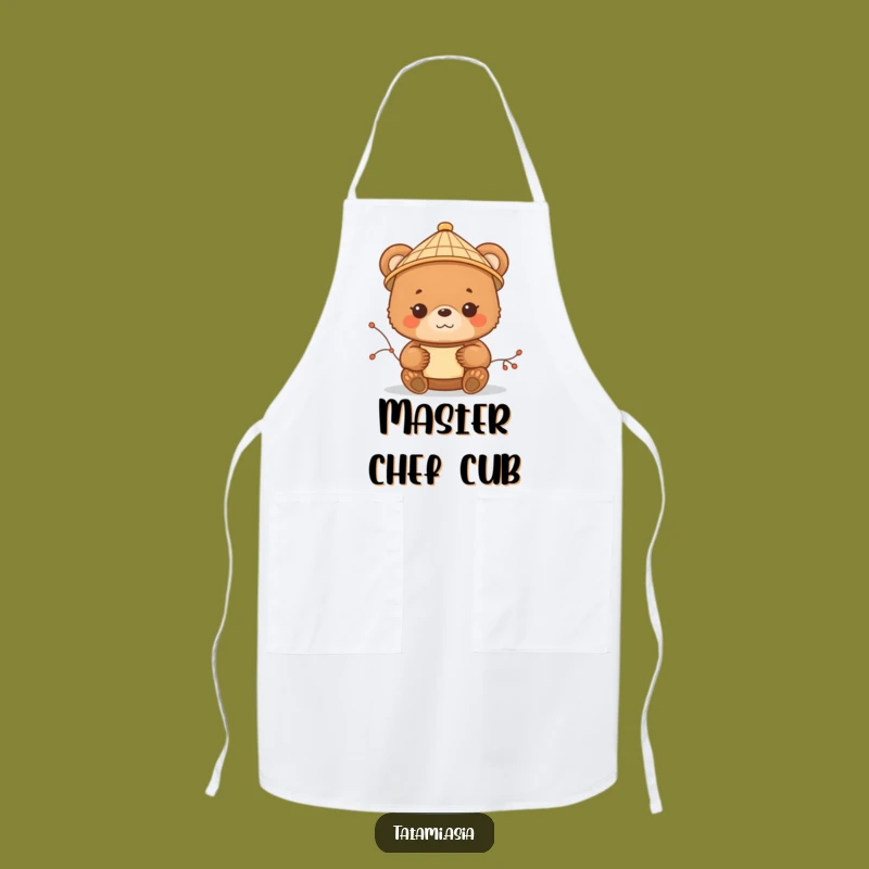 Funny Bear Cub Scroll Apron: Cook with Calmness and Hilarious Style