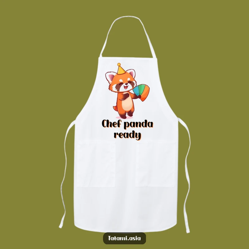 Funny Red Panda Dance Apron: Conical Hat Kitchen Gift