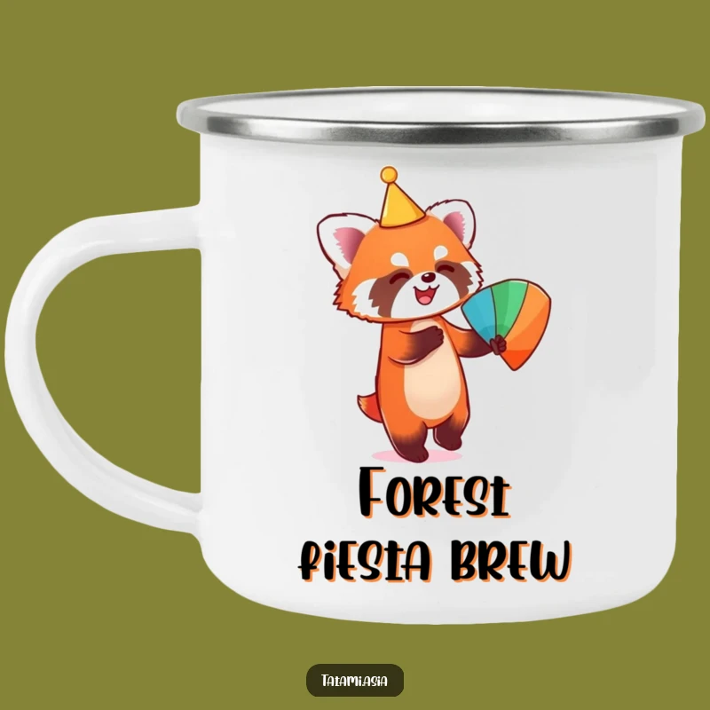 Funny Red Panda Dance Camping Mug: Conical Hat Outdoor Gift