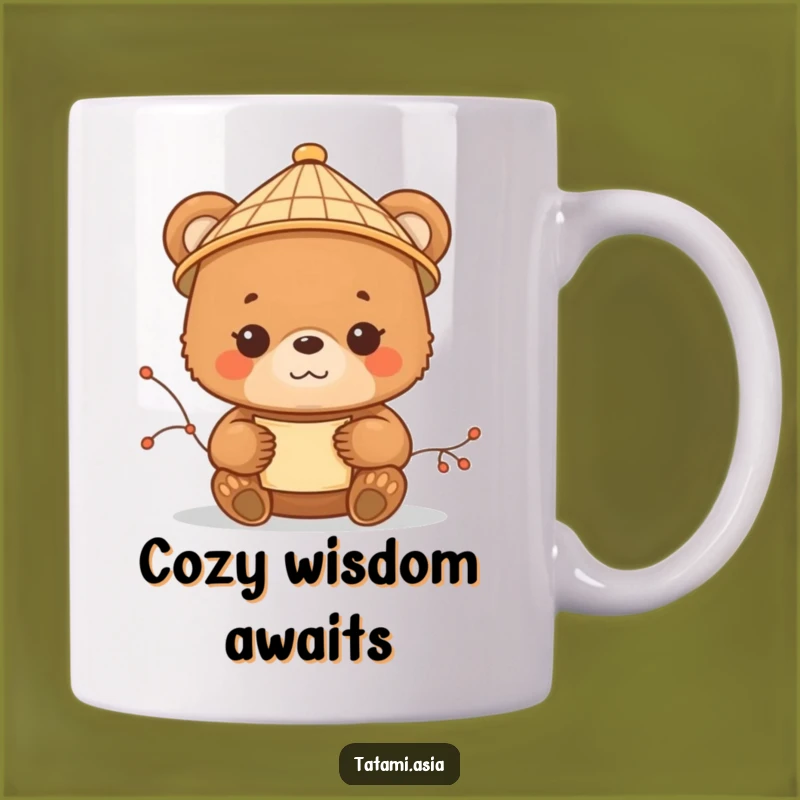 Funny Bear Cub Scroll Mug: Peaceful Humor for a Relaxing Gift