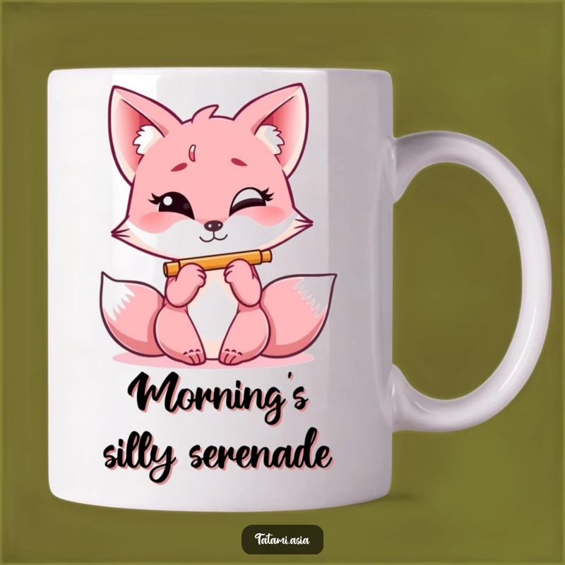 Funny Pink Fox Flute Player Mug: A Hilarious Gift for Music Lovers