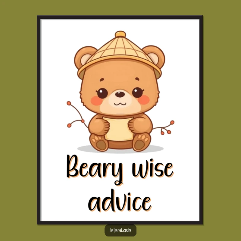 Free Printable Bear Scroll Wall Art - Peaceful Downloadable Decor