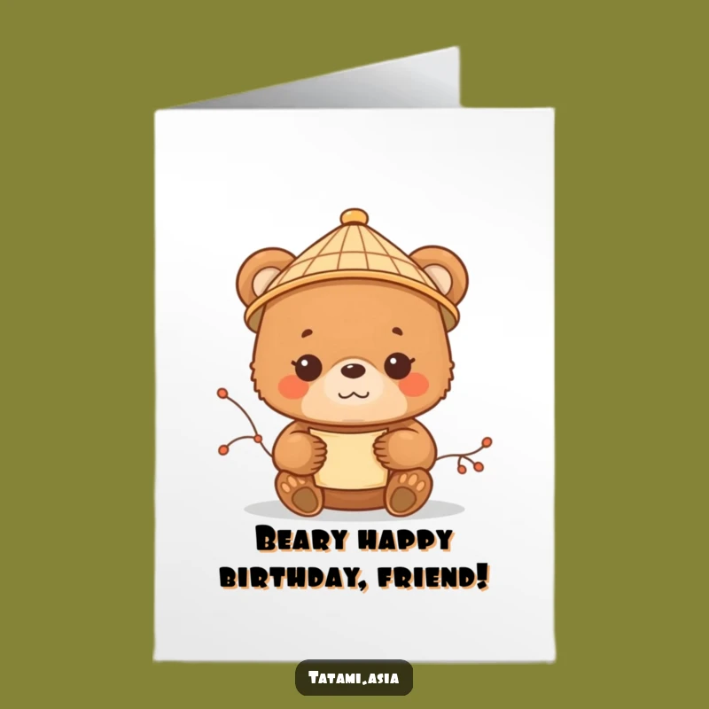 Free Printable Bear Scroll Birthday Card - Cute Downloadable Humor Gift