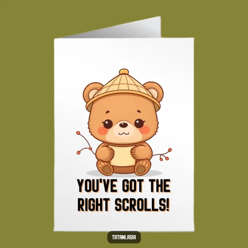 Free Printable Bear Scroll Congrats Card - Wise Downloadable Humor Gift