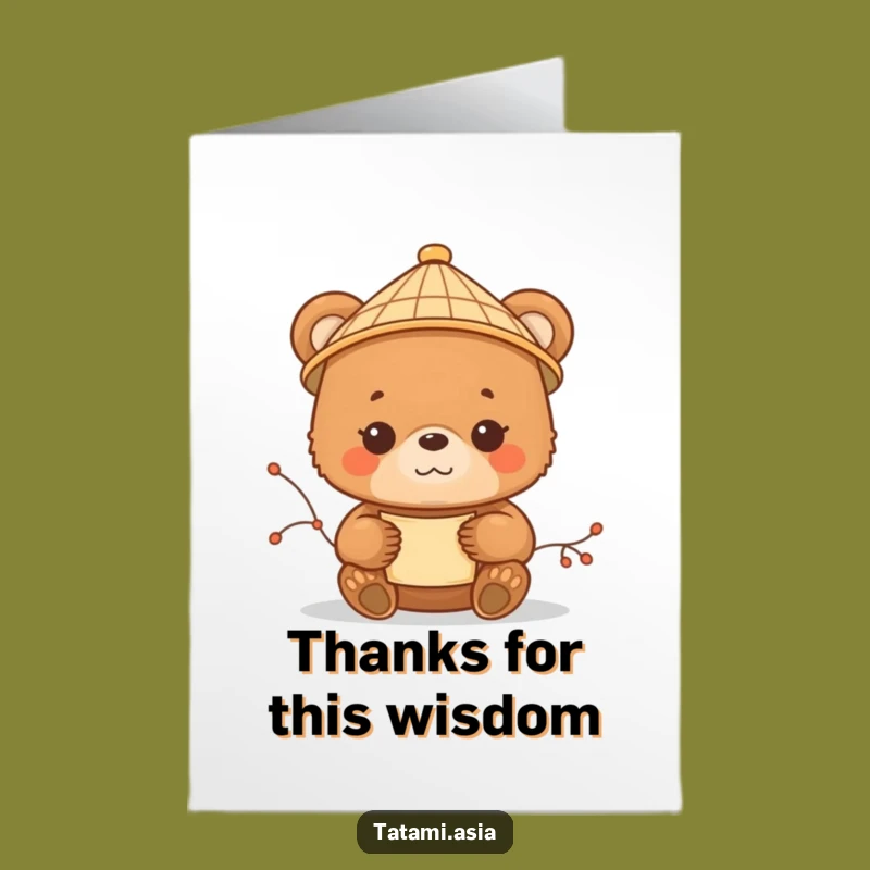 Free Printable Bear Scroll Thank You Card - Sweet Downloadable Humor