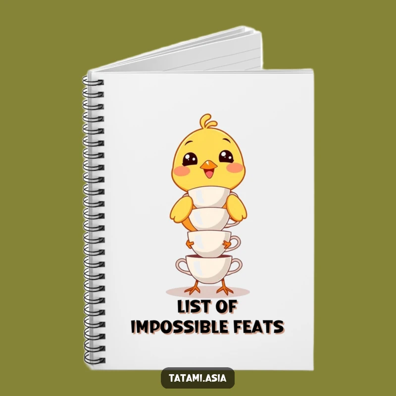Funny Yellow Bird Teacup Notebook: Jot Down Your Thoughts with Hilarious Art